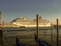 Venice Italy Canal gondola Venezia Italia landmark romantic tourism cruise ship sunset