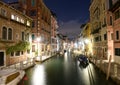 Venice, Italy. Canal Rio de la Fornace in the Venetian quarter o Royalty Free Stock Photo