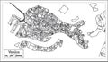 Venice Italy City Map in Retro Style. Outline Map.