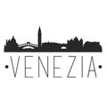 Venice Italy City Skyline Silhouette City Design Vector Famous Monuments.