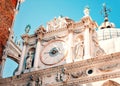 Venice, Italy. Courtyard Clock at Doge`s Palace Palazzo Ducale. Royalty Free Stock Photo