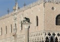 Venice, Italy - December 31, 2015: Detail of ancient Ducal Palace called Palazzo Ducal in Italian Language Royalty Free Stock Photo