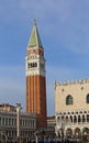 Venice, Italy - December 31, 2015: High bell tower of Saint Mark Royalty Free Stock Photo