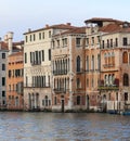 Venice, Italy - December 31, 2015: Palaces near the water way ca Royalty Free Stock Photo