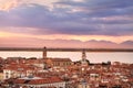 Venice Italy with Dolomite Mountains