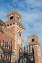 Venice, Italy - Entrance towers of the Venetian Arsenal Royalty Free Stock Photo