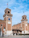 Venice, Italy - Entrance towers of the Venetian Arsenal Royalty Free Stock Photo