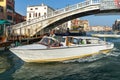 VENICE, ITALY/EUROPE - OCTOBER 12 : Motorboat cruising down the