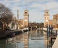 VENICE, ITALY - FEBRAURY 15, 2020: Military marine museum in historical building Arsenal.