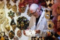 Master at work on the manufacture of carnival masks in the Studio. Venice Royalty Free Stock Photo