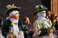 VENICE / ITALY - February 6 2016: Carnival performers participate this event in Piazza San Marco in Venice, Italy. The tradition b Royalty Free Stock Photo