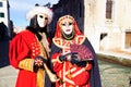 VENICE / ITALY - February 6 2016: Carnival performers participate this event in Piazza San Marco in Venice, Italy. The tradition b Royalty Free Stock Photo