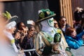 VENICE / ITALY - February 6 2016: Carnival performers participate this event in Piazza San Marco in Venice, Italy. The tradition b Royalty Free Stock Photo