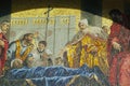 Detail the mosaic of the veneration of St. Mark at Saint Mark`s Basilica in Venice, Italy. Royalty Free Stock Photo