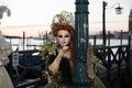 Venice, Italy - February 25, 2017: Famouse Venice Carnival. Mask