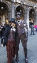 VENICE, ITALY - February 25, 2017: a pair in carnival costume in Venice Carnival