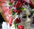 Venice, Italy - February 5, 2018: person with carnival mask Royalty Free Stock Photo