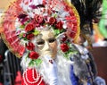 Venice, Italy - February 5, 2018: person with carnival mask and Royalty Free Stock Photo