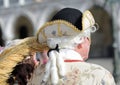 Venice, Italy - February 5, 2018: person with carnival mask Royalty Free Stock Photo