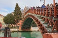 Ponte dell Accademia in Venice. People crossing bridge in Venice Royalty Free Stock Photo