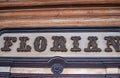 VENICE, ITALY - FEBRUARY 8TH, 2015: Entrance sign of world famous Florian Coffee Restaurant Royalty Free Stock Photo