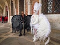 Angel and Lucifer at St. Mark`s Square in Venice, Italy Royalty Free Stock Photo