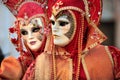 VENICE, ITALY - FEBRUARY 8: Unidentified people in Venetian mask Royalty Free Stock Photo