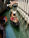 Venice, Italy, Gondola Gliding along Canal Royalty Free Stock Photo