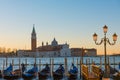 Venice Italy gondolas at sunrise Royalty Free Stock Photo