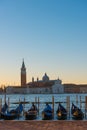 Venice Italy gondolas at sunrise light Royalty Free Stock Photo