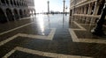 Venice Italy high tide in saint mark square and doge s palace Royalty Free Stock Photo