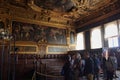 Venice, Italy: Huge painting of Jesus on a wall inside of a palace, interiors of the doge`s palace artwork