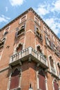 Venice Italy, 29/03/2019 interesting view of Venice Burano with details of the historic city and the canals with gondolas and chur