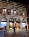 Venice, Italy, January 28, 2020 facade of the ancient Teatro Italia