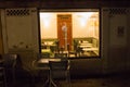 Venice, Italy, January 28, 2020 interior of a coffee shop seen from the outside Royalty Free Stock Photo