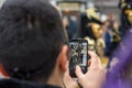 Venice, Italy - January 30, 2016: Piazza San Marco or St Marks Square in Venice - Tourist taking photos of famouse