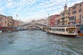 Rialto Bridge Water Bus Royalty Free Stock Photo