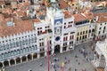 Aerial view of St Marks Square with the Clock Tower in Venice