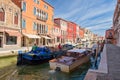 Old houses and canals on the island of Murano near the city of Venice