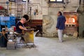 Traditional glass factory on the island of Murano near Venice