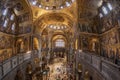 Golden mosaic inside the ceiling of St Mark Cathedral Basilica di San Marco Royalty Free Stock Photo