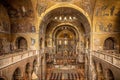 Golden wall mosaic inside St Mark`s Basilica or San Marco in Venice. It is top landmark of Venice Royalty Free Stock Photo