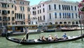 VENICE, ITALY - JULY 7, 2018: Grand Canal between the ancient houses of Venice, hot summer day. traditional Venetian Royalty Free Stock Photo