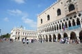 VENICE, ITALY - JULY 24, 2019:  Piazza San Marco entrance and Doge`s Palace Palazzo Ducale Royalty Free Stock Photo