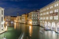 Scenic view by night to grand Canal in Venice, Italy Royalty Free Stock Photo