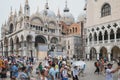 Tourists in Saint Mark`s Square Piazza San Marco in Venice, Italy Royalty Free Stock Photo