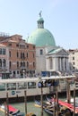 Venice, Italy, June 4 2014: Arriving in Venice, view from the exit os Santa Lucia railway station, facing the square full of