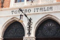 VENICE, ITALY - JUNE 15, 2016 Facade of building of Teatro Italia, Canaregio District in Venice