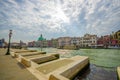 VENICE, ITALY - JUNE 18, 2015: Nice view in the afternoon of Venice, big church in the middle and lots of pinturesque