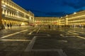 Venice, Italy - 30 June 2018: Night at Piazza San Marco in Venice, Italy Royalty Free Stock Photo